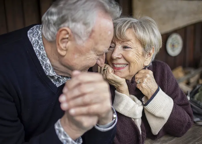couple sitting at kitchen table